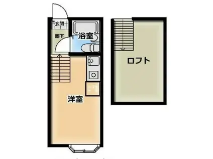 ライジング国分寺(1K/1階)の間取り写真