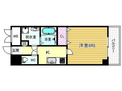 サニーレジデンス吉野(1K/3階)の間取り写真