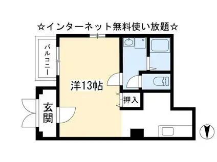 アーバンレジデンス神山台(1K/1階)の間取り写真