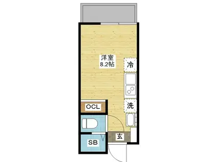 デ・クメール赤迫(ワンルーム/1階)の間取り写真