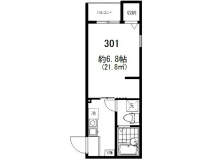 フォセット松戸・上本郷(1K/3階)の間取り写真