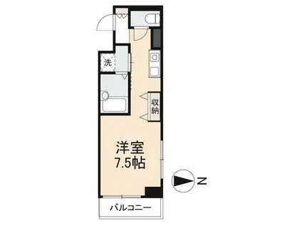 ディアコート栗林(ワンルーム/3階)の間取り写真