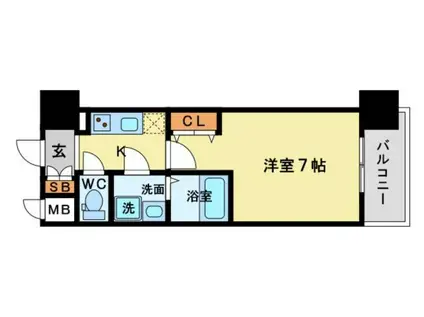 エスリード福島ラグジェ(1K/3階)の間取り写真