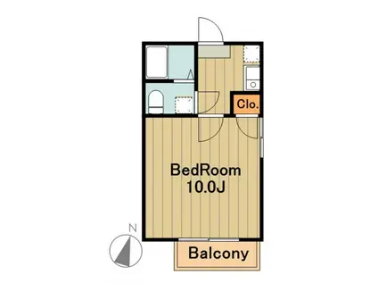 グランガーデン相模中央(1K/2階)の間取り写真