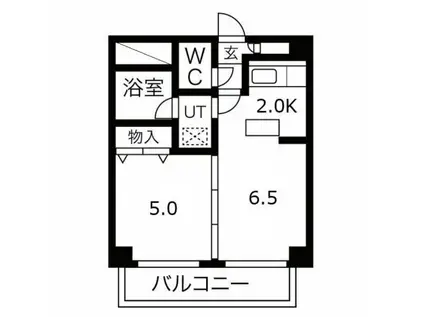メープル月寒(1LDK/3階)の間取り写真