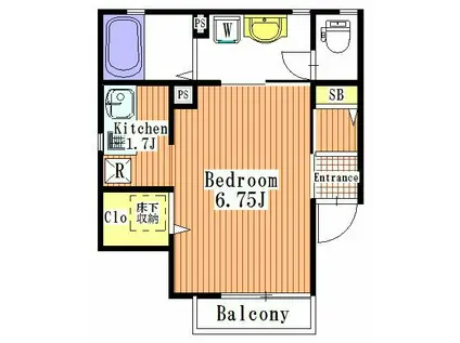 京ハウス(1K/1階)の間取り写真