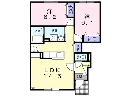 セクション・ナティ(2LDK/1階)の間取り写真