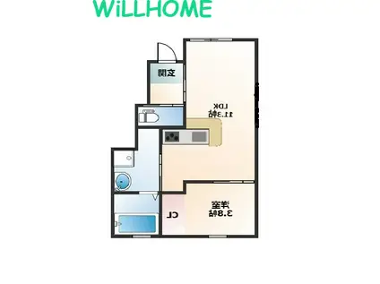LEA NALU加納(1LDK/1階)の間取り写真