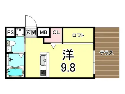 アリスコート明石上ノ丸(ワンルーム/1階)の間取り写真
