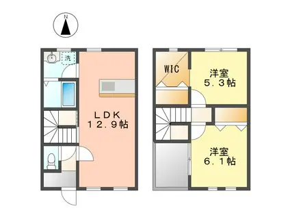 PLACIDO(2LDK/1階)の間取り写真