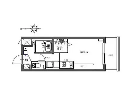 デトム・ワン西陣PARTⅡ(1K/2階)の間取り写真