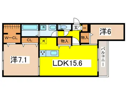 RACCOLT阪南町(2LDK/3階)の間取り写真