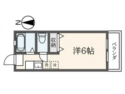コーポ東川島B棟(ワンルーム/2階)の間取り写真