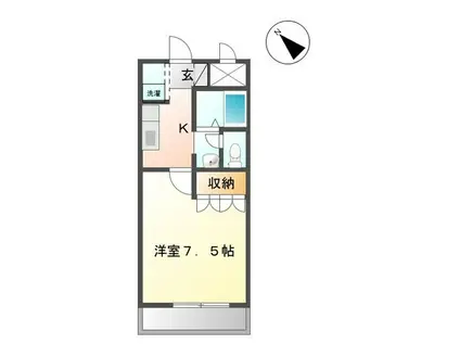 フィオーレ元茶畑(1K/1階)の間取り写真