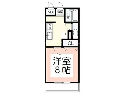 アドー泉大津(1K/2階)の間取り写真