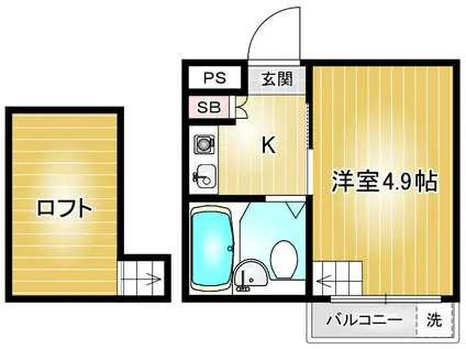 ヴァンベール平針(1K/1階)の間取り写真