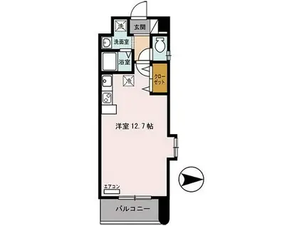 メルベーユ立花(ワンルーム/4階)の間取り写真