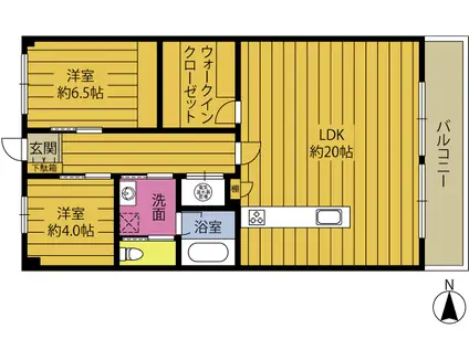 シーサイド上人I 907号(2LDK/9階)の間取り写真