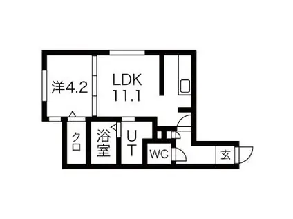 KURAXIA クラシア(1LDK/2階)の間取り写真
