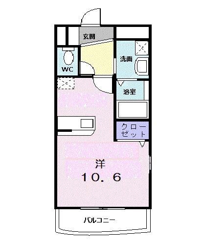 シャンドフレーズII(ワンルーム/4階)の間取り写真