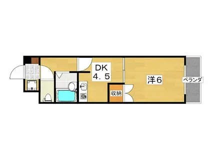 FROMホキタ1番館(1DK/1階)の間取り写真