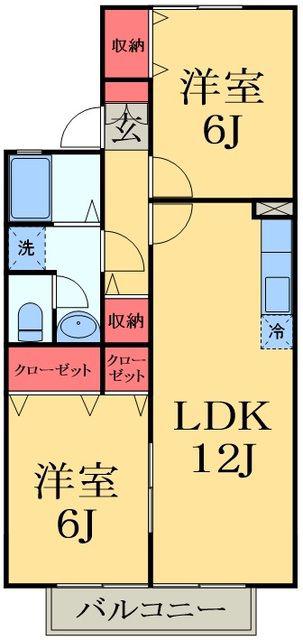 パストラル(2LDK/2階)の間取り写真