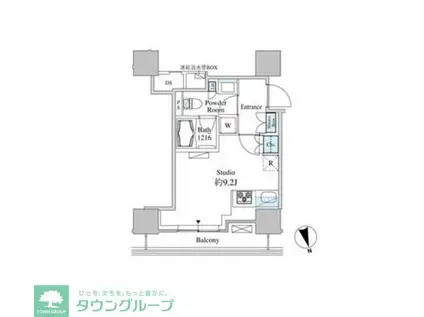 ベルファース芝浦タワー(ワンルーム/9階)の間取り写真