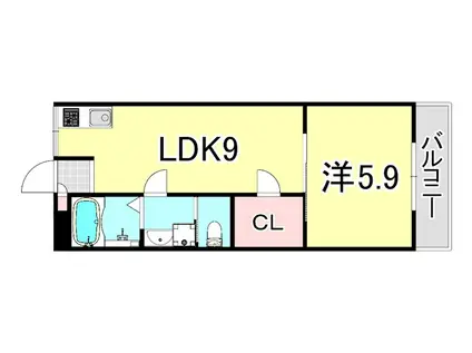 グレストマンション(1LDK/3階)の間取り写真