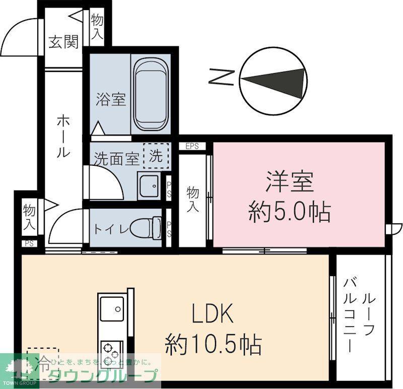 HIKARI(1LDK/2階)の間取り写真