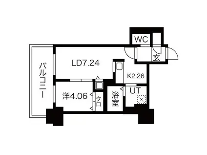 パシフィックタワー札幌(1LDK/6階)の間取り写真