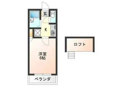 東武宇都宮レジデンス(1K/2階)の間取り写真