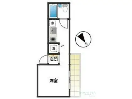 西門コート F(ワンルーム/3階)の間取り写真