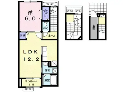 フォレスト(1LDK/3階)の間取り写真