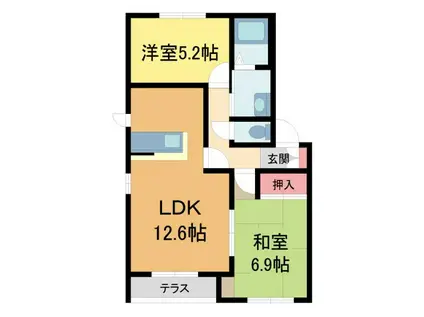 シャーメゾン甲南(2LDK/1階)の間取り写真