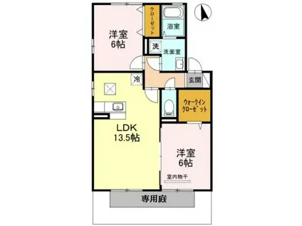 マエデタウンA(2LDK/2階)の間取り写真