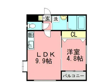 VIVIAN COURT松香台ビビアンコート(1LDK/3階)の間取り写真