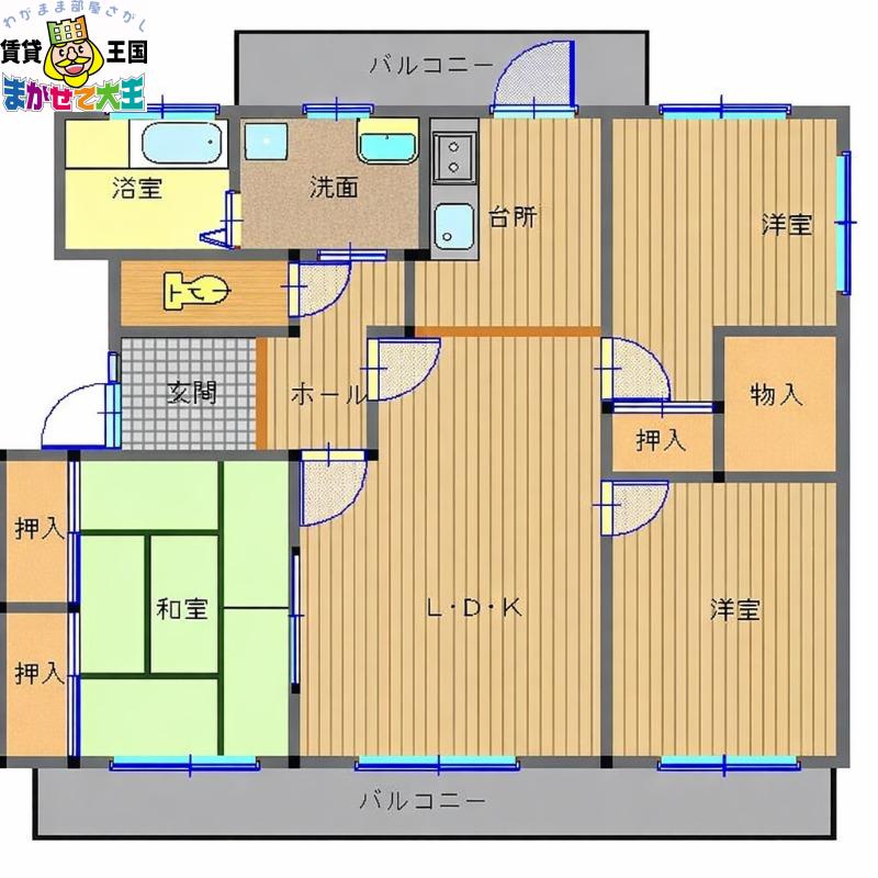 三愛ビル8(3LDK/2階)の間取り写真