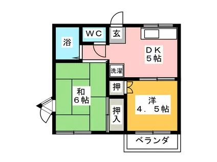 若草ハイツ(2DK/2階)の間取り写真