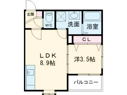 RIVA鳥栖本町(1LDK/1階)の間取り写真