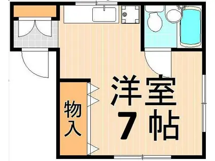 コーポ高橋II(ワンルーム/1階)の間取り写真