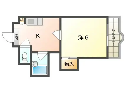 ウインライフ滝井(1K/2階)の間取り写真