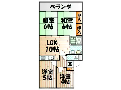 エメラルドマンション清水(4LDK/3階)の間取り写真