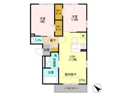 ロイヤルパレス II番館(2LDK/1階)の間取り写真