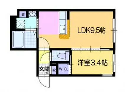 LIISA OTARU(1LDK/1階)の間取り写真