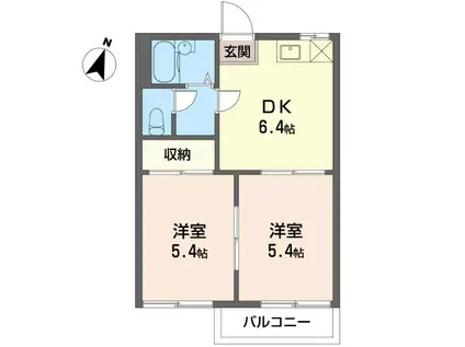 タウニー江南(2DK/2階)の間取り写真