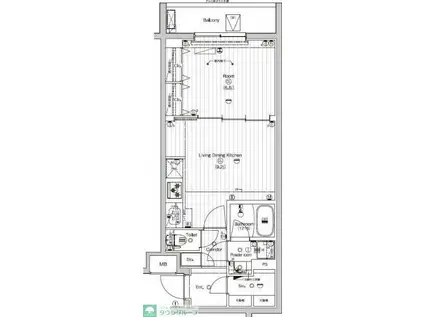 PREMIUMCUBE東高円寺DEUX(1LDK/3階)の間取り写真