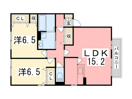 エリジオン(2LDK/1階)の間取り写真