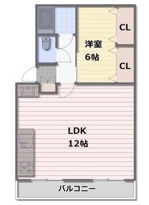 MINIERAI(1LDK/2階)の間取り写真