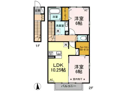 GROVE八ヶ岳(2LDK/1階)の間取り写真
