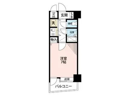 朝日プラザ久留米II(1K/3階)の間取り写真